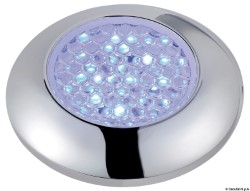 Watertight chromed ceiling light, blue LED light 